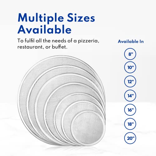 New Star Foodservice 16-Inch Aluminum Pizza Baking Screen - Silver, Commercial Pack of 6