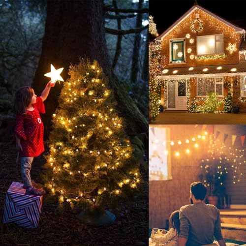 Zaffaella Warm White Battery LED String Lights 33ft, 8 Modes, 8 Pack
