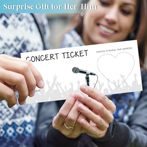 Ltazhyi 5 Set Gray Surprise Scratch & Reveal Concert Tickets 3.5 x 8 in DIY Gift