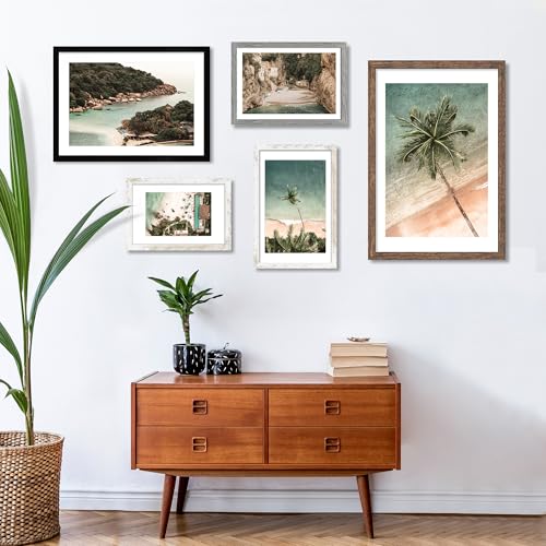 Hongkee Rustic Brown 27x40 Inch Poster Frame Wall Mount - Wooden Style