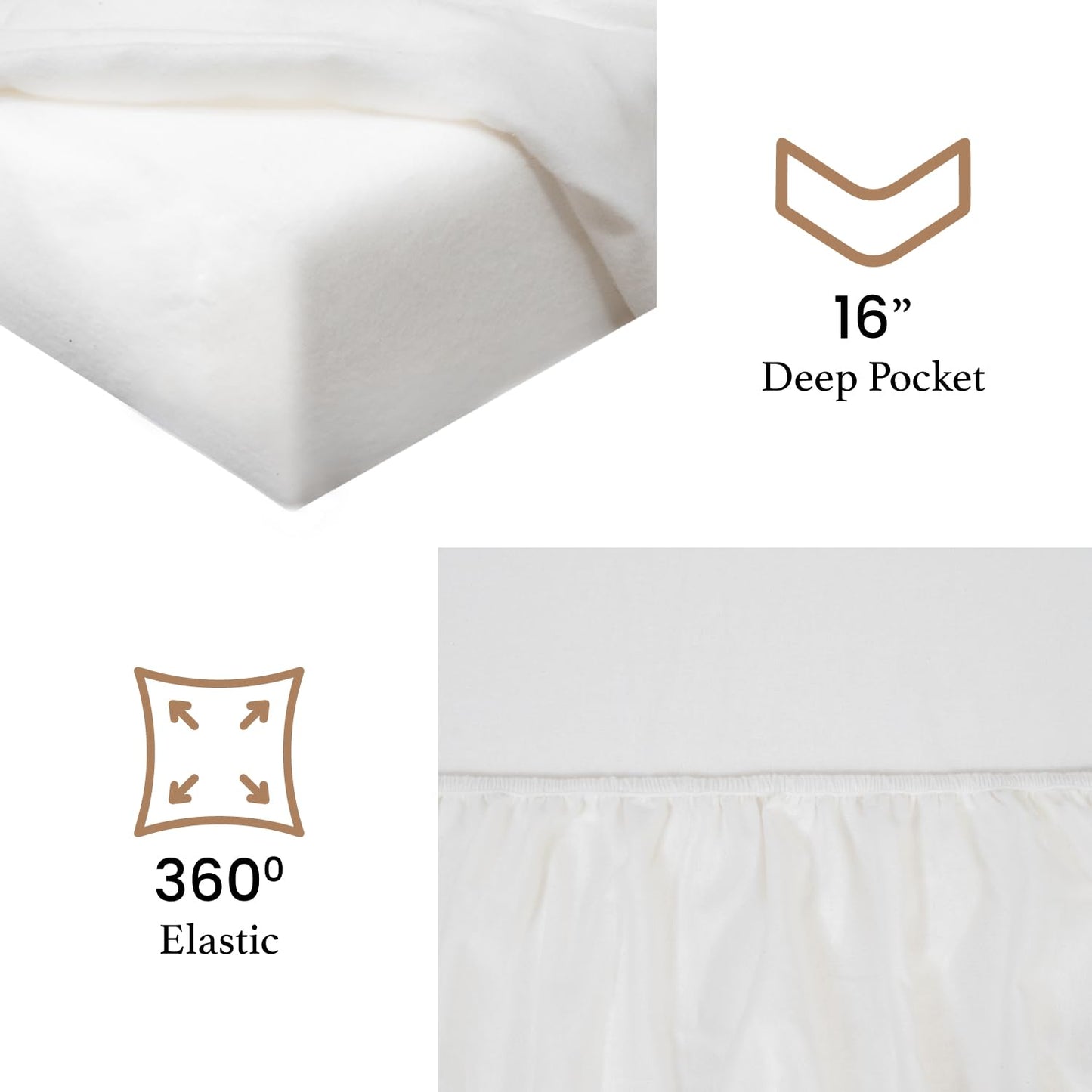 Good Sleep Bedding Flannel Sheets Full - 100% Cotton Flannel Sheets, Brushed for Extra Softness, 4-Piece Full Size Bed Sheets, Breathable, Warm & Cozy, Deep Pocket 16" - White