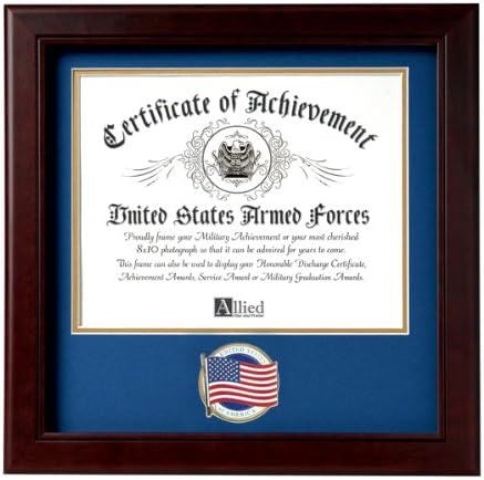 Allied Frame United States Army Certificate of Achievement Frame with Medallion - 8 x 10 inch