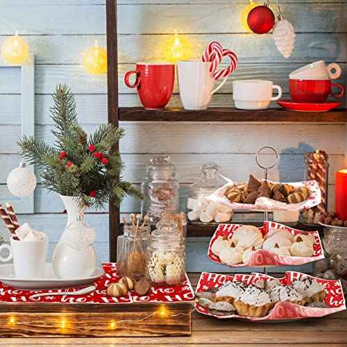 Fumete 80 Pcs Christmas Wax Paper Sheets for Food Snowflake Hoho Wax Paper Wrapping Bulk Deli Parchment Baking Paper Sandwich Candy Cookies Waterproof Wrappers Oilproof Basket Liners