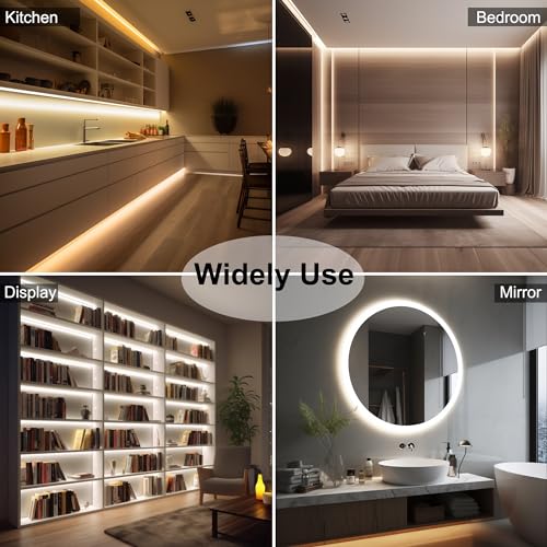 49ft Tunable White COB LED Strip Lights - Dimmable 2700K-6500K RGBW Light Kit with Remote