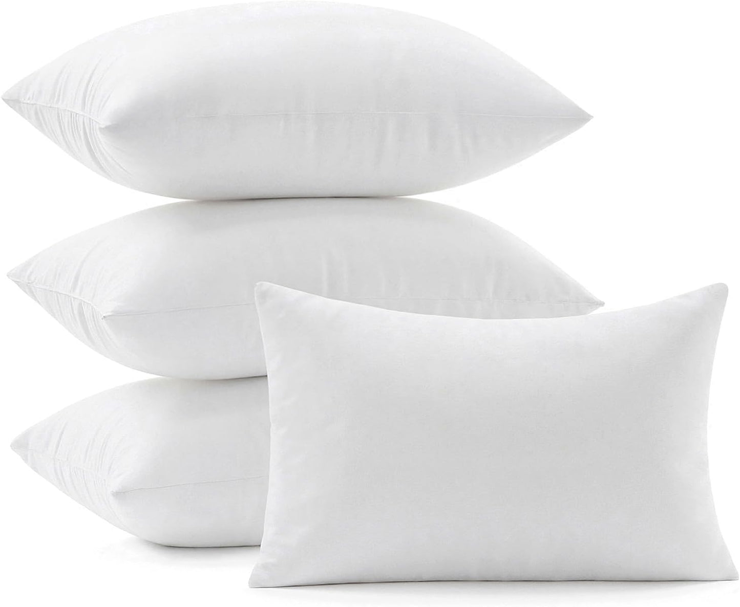 MIULEE Throw Pillow Inserts - Pack of 4 | 12x20 Inch | 100% Virgin Fiber Filling for Bed & Couch