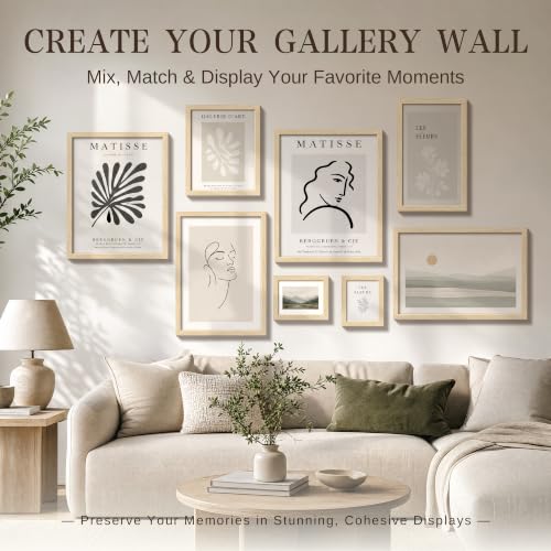 VCK 24x36 Poster Frame Set of 3 - Natural Solid Wood Wall Hanging