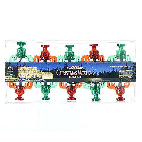 Kurt Adler 10-Light National Lampoon Wally World Moose Mug String Lights, Indoor & Outdoor Holiday Decor