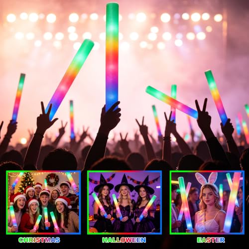 238 Pack LED Foam Glow Sticks Bulk for Wedding Party & Event Decor