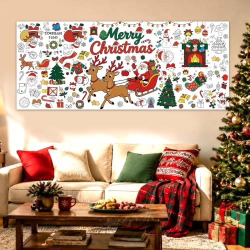 Christmas Giant Coloring Poster Tablecloth - Kids Crafts & Decorations