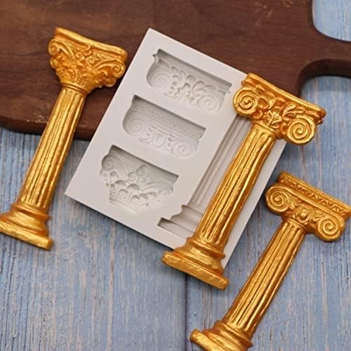 3D Greek Marble Column Cake Mold - Fondant & Gumpaste Pillar for Cupcake Decorating