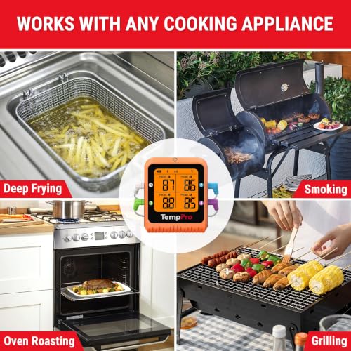 Bluetooth Meat Thermometer with 4 Color-Coded Probes - 650ft Range