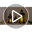 19/13.5/9.5-inch Set of 3 Black & Gold Metal Candle Lanterns with Tempered Glass - Indoor & Outdoor Decor