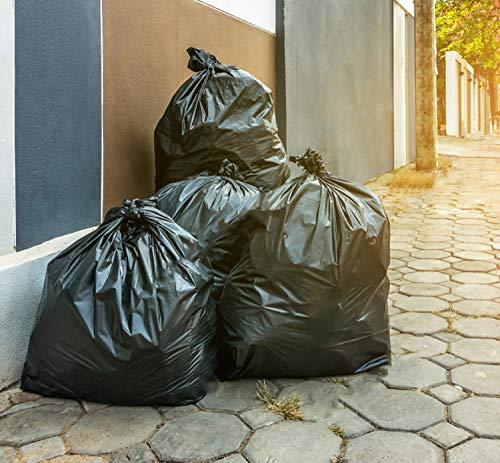 Tasker 50 Pack Heavy Duty 65 Gallon Trash Bags for Outdoor Cans