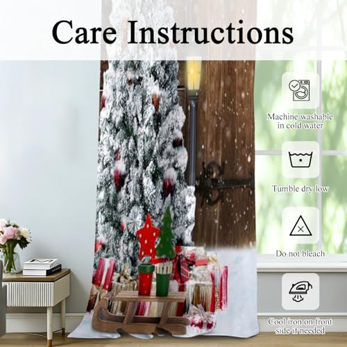 Hraiufc 52x84 Inch Blackout Curtains for Living Room Bedroom Xmas Holiday Decor, Pack of 2