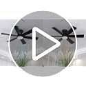 Asyko 46-Inch Black 6-Blade Modern Ceiling Fan with Light & Remote - Reversible Motor