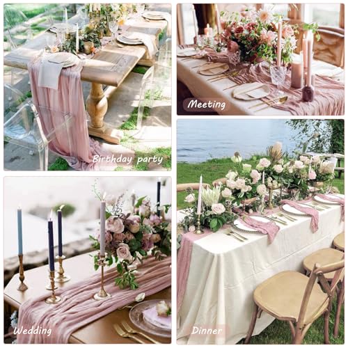 12 Pack 10Ft Cheesecloth Table Runner 35x120 Inch Boho Gauze Rustic