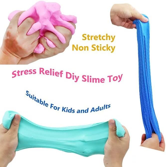 Skiennix Jumbo Butter Slime Kit - 49 Pcs of Colorful Slimes & Accessories for Ages 8-12 | Non-Toxic, Sensory Fun
