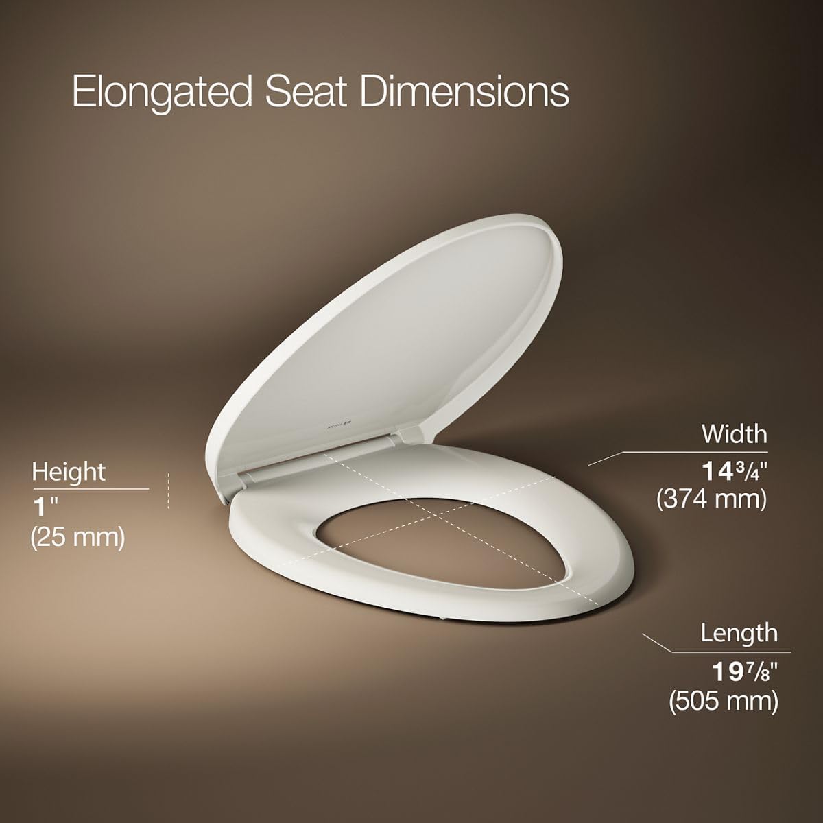 KOHLER K-27332-0 Glissade ReadyLatch Quiet Close Round Toilet Seat, White, Grip-Tight Hardware, Quiet Close Lid Prevents Slamming