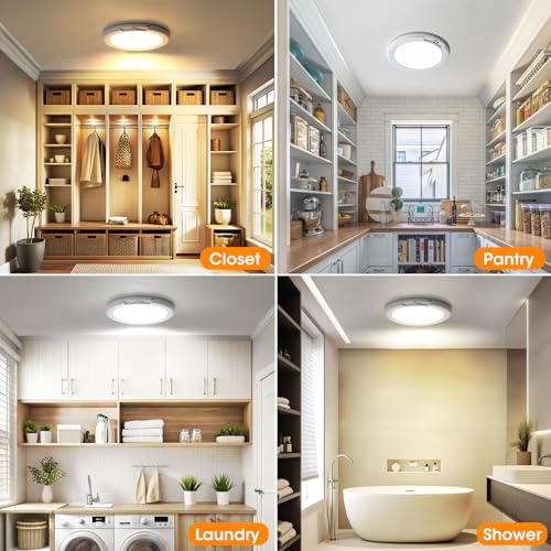 Gotopceed 2-Pack Rechargeable Motion Sensor Ceiling Lights with 3 Color Temperatures
