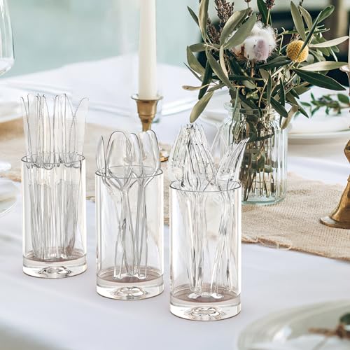 Clear Plastic Forks and Spoons Set - Heavy Duty, 360 Count, Disposable & Reusable Variation of THIS listing