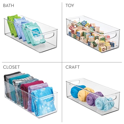 Set of 2 Clear Stackable Pantry Storage Bins with Handles - iDesign