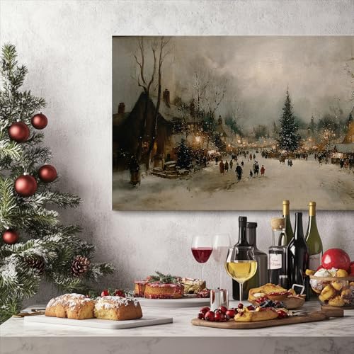 SVFGHGGN Rustic Farmhouse Vintage Neutral Winter Large Christmas