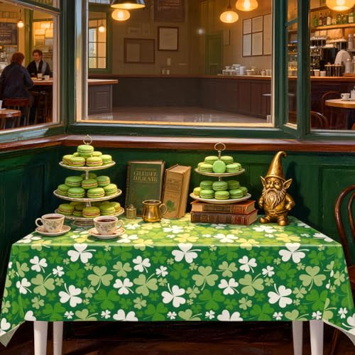 2 Pack St. Patrick's Day Tablecloth Disposable Plastic 54x108'' Table