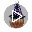 Old World Christmas Witch Pumpkin Jack O'Lantern Glass Ornament for Christmas & Halloween, Handcrafted Holiday Decor