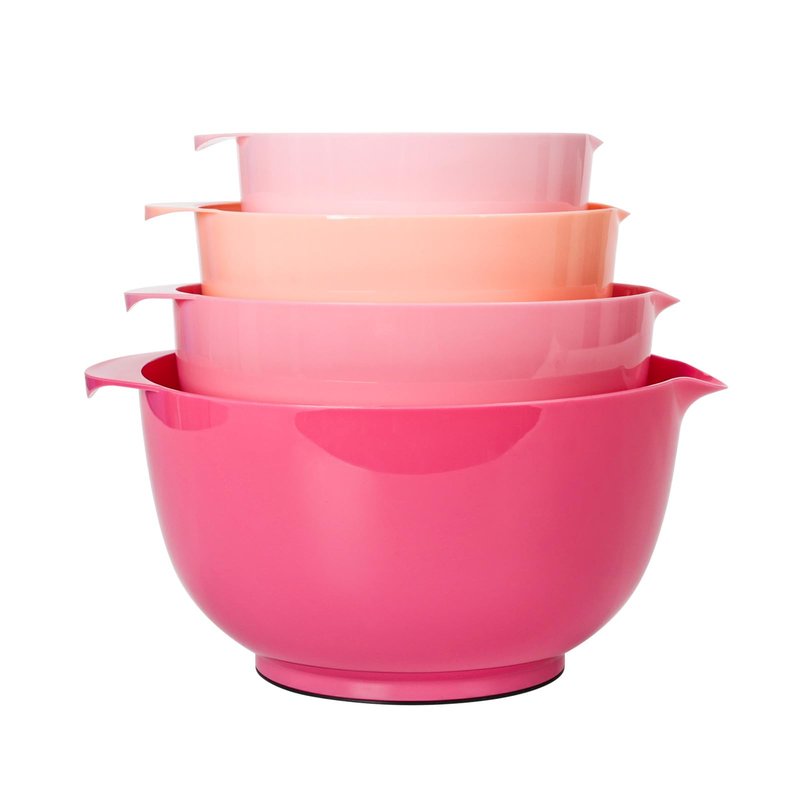 BoxedHome Classic Mixing Bowl Set, BPA Free Plastic, Microwave and Dishwasher Safe (Set of 4, Pink), 4.5 quarts