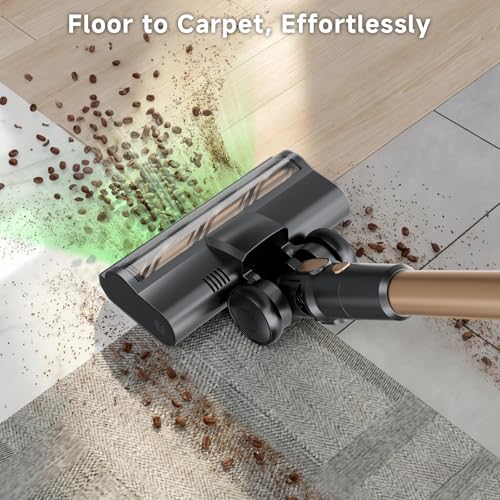 Cordless Stick Vacuum Cleaner with Powerful 45KPA Suction, 45 Min Runtime & Detachable Battery