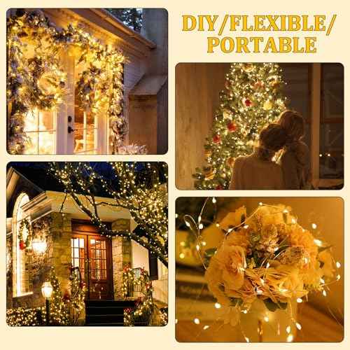Timer Led String Lights,1 Pack Mini Battery Powered Silver Wire Starry Fairy Light,Battery Operated Micro Lights for Bedroom,Christmas,Parties,Wedding,Centerpiece,Decoration (5m/16ft Warm White)
