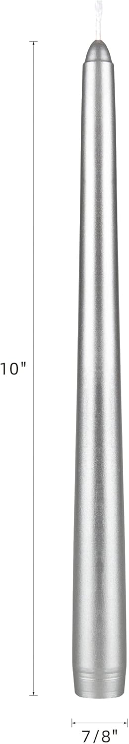 12-Pack Unscented Red Taper Candles - 10 Inch Hand Poured Wax for Home Décor & Weddings