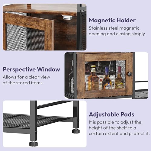 Espresso Large Farmhouse Coffee Bar Cabinet with Storage - 33.31x14.25 inches