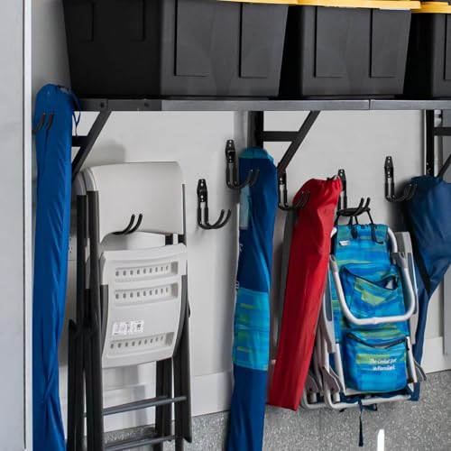 Heavy Duty Wall Mount Garage Hooks - 32 Pack Black with Non-Slip PVC Cover