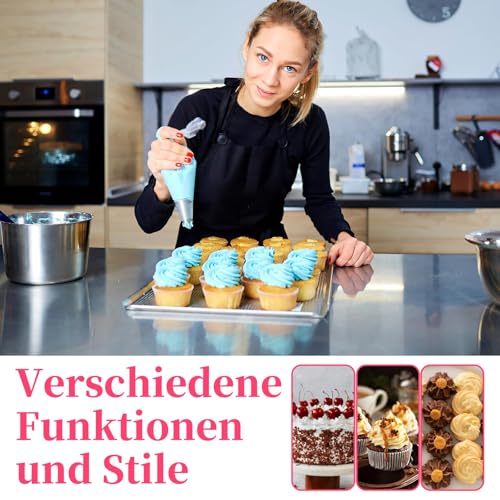 7Pcs 1M 2D 2F Large Piping Tips Set, Stainless Steel Cake Decoration Piping Tips, Piping Nozzles Baking Tools For Buttercream Icing Birthday Cake Cupcake DIY Art