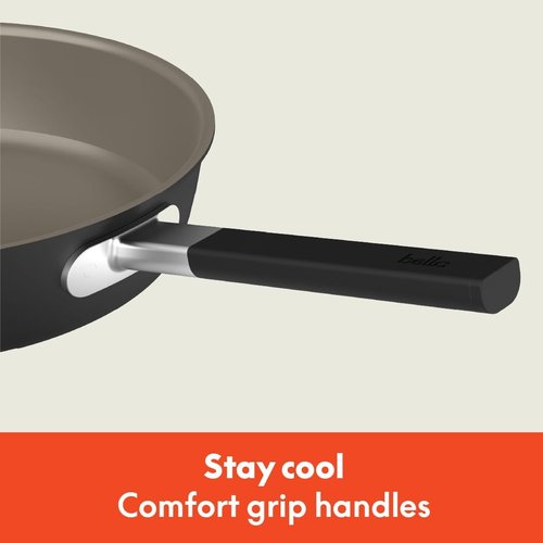 Bella 9-Piece Ceramic Nonstick Cookware Set - EverGood™ Coating, Dishwasher Safe, Stackable Design, Black