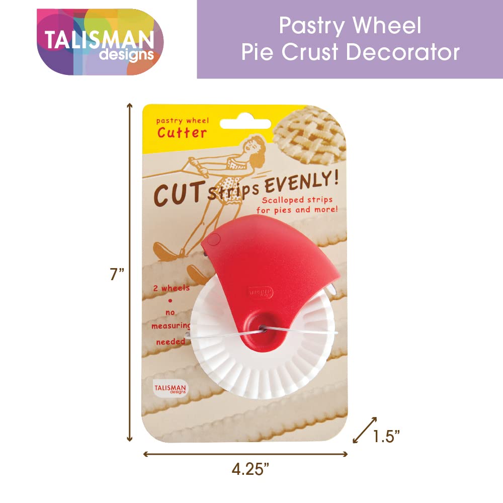 Talisman Designs Pie Crust Decorating Tools | Pastry Wheel Cutter | Set of 1