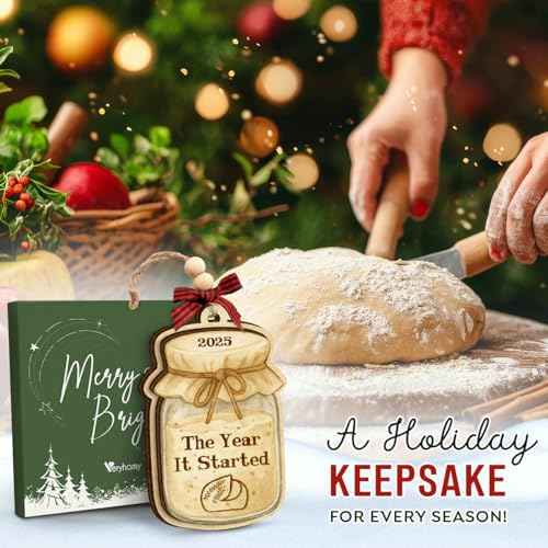 Sourdough Christmas Ornament 2025 - Sourdough Gifts for Women, Men, Baking Gifts for Bread Bakers Mom, Grandma, Aunt, Sister, Baker - 2 Layered Baking Ornaments for Tree Decorations