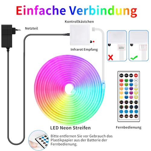 132FT LED Neon Rope Lights with App & Remote Waterproof RGB Outdoor Decor