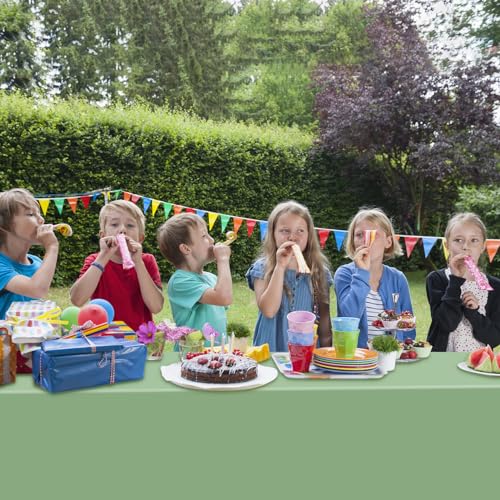 4Pcs Sage Green Plastic Tablecloths for Rectangle Tables, Plastic Table Cover Disposable Light Green Table Cloths for Wedding Birthday Baby Shower Anniversary Christmas Party Decorations (54 x108")