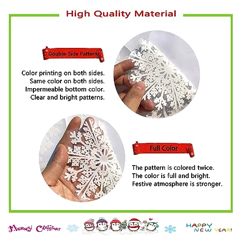 Snowflake Window Clings for Glass Windows Snow Spray, 321PCS Christmas Window Clings Winter Xmas Holiday Window Stickers Decals Decor, 9 Sheets Christmas Decorations for Office Clearance Indoor