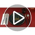 Nervure Green & Gold Christmas Plates Set with Silverware (175-Piece) 25 Guests