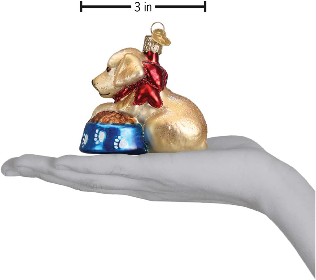 Labrador Pup Glass Blown Christmas Ornaments | Old World Christmas Decor (12458)