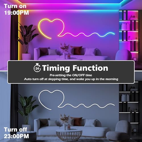 LETIANPAI 100Ft RGB Neon Rope Lights Waterproof Outdoor & Indoor LED Strip with App & Remote