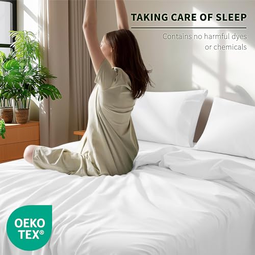 Queen White Egyptian Cotton 1000 Thread Count Bed Sheet Set - Luxury & Soft
