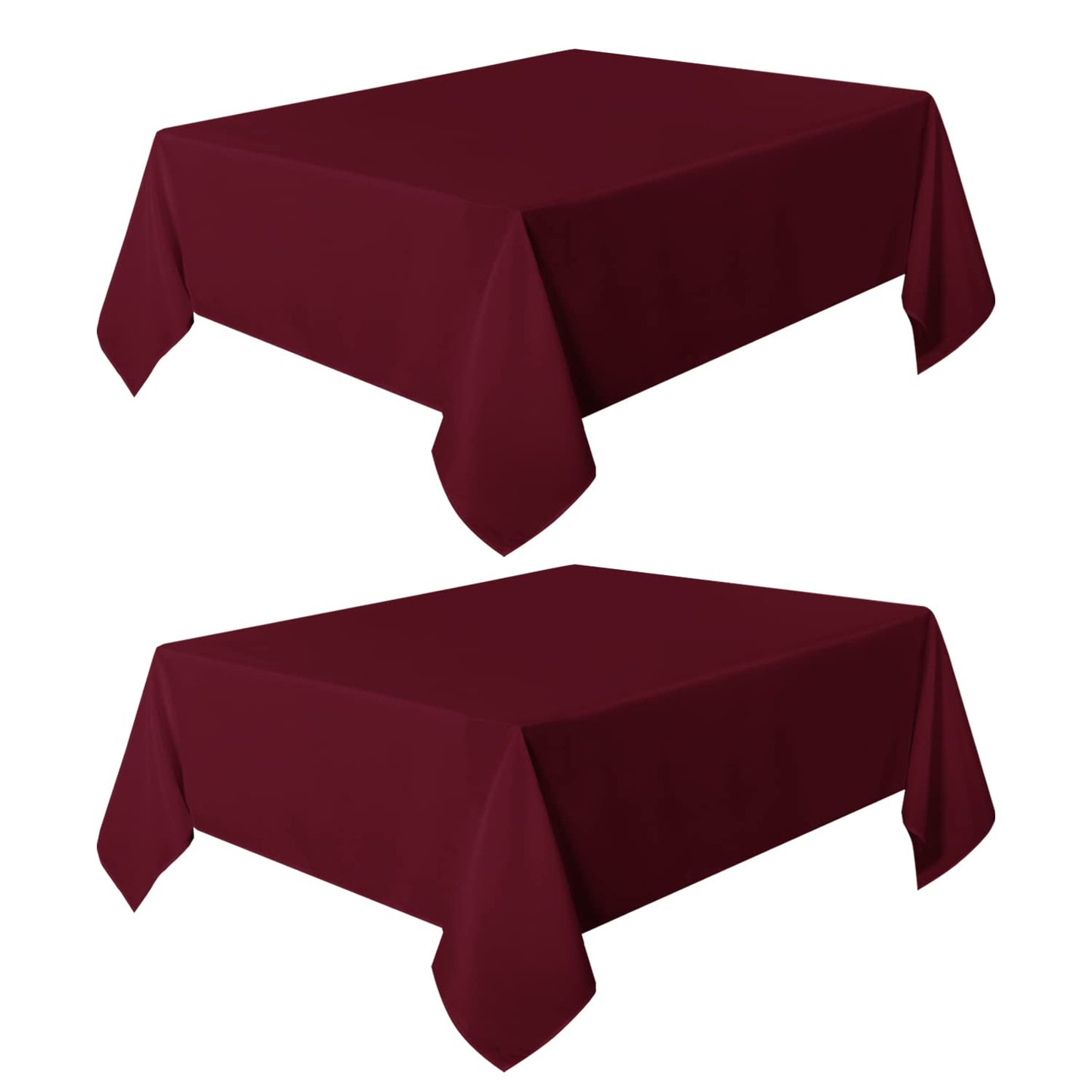 sancua 2 Pack Burgundy Tablecloth 54 x 54 Inch, Stain and Wrinkle Resistant Square Table Cloth - Washable Polyester Table Cover for Dining Tables, Buffet Parties and Camping