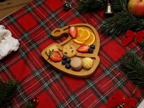 Christmas Hat Cheese Board & Serving Platter - Wooden Fruit Plate & Candy Tray