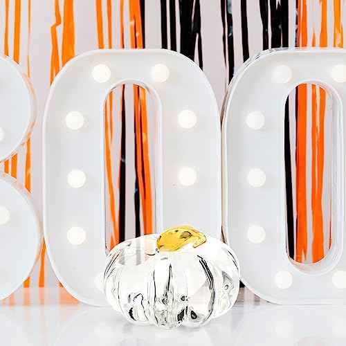 VOSAREA Hand Blown Glass Pumpkin Figurine Crystal Pumpkin Statue Clear Harvest Pumpkin Sculpture Table Accent for Fall Harvest Thanksgiving Halloween Ornament