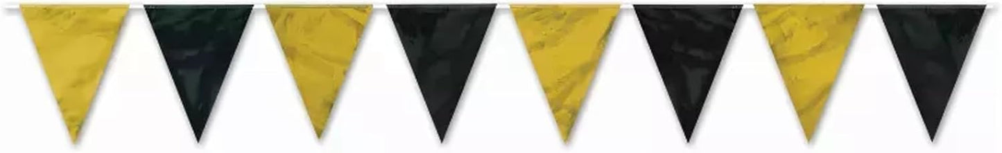 Black & Gold Pennant Banner for Parties | Beistle Decorative Party Supplies