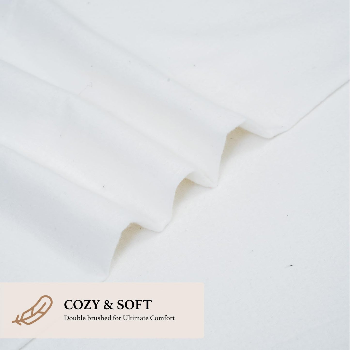 Good Sleep Bedding Flannel Sheets Full - 100% Cotton Flannel Sheets, Brushed for Extra Softness, 4-Piece Full Size Bed Sheets, Breathable, Warm & Cozy, Deep Pocket 16" - White